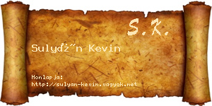 Sulyán Kevin névjegykártya